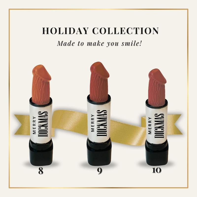 Funny Lipstick Holiday Collection – Browns & Neutrals | Everyday, Wearable Shades with a Holiday Twist | Naughty Stocking Stuffer for Women & Dirty Santa Gift